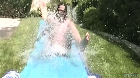 Wet Babe On Wet Slide