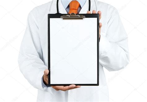 Doctor Holding Blank Clipboard Stock Photo By Rangizzz