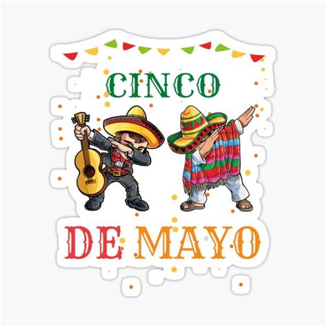 Dabbing Mexican Sombrero Poncho Mariachi Dab Cinco De Mayo Sticker By Lansar17 Redbubble