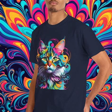 Psychedelic Weirdcore Cat T Shirt Trippy Shirt Painter Spiral Alt