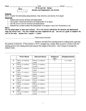 Distance And Displacement Lab Activity Answer Key Airslate Signnow