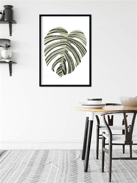 Monstera Wall Art Tropical Leaf Printable Printable Monstera Etsy