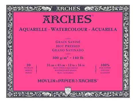 Bloco De Papel Para Aquarela Arches Satinado 300g m² 31x41 Frete grátis