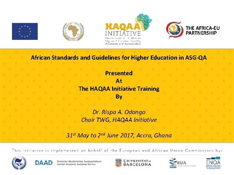 African Standards And Guidelines For Higher Education In