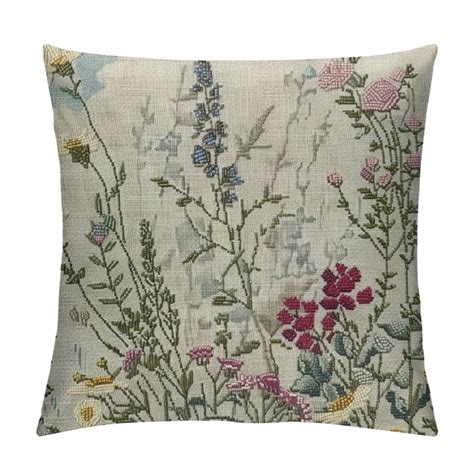 Creowell Spring Pillow Covers X Inch Farmhouse Wildflower Green