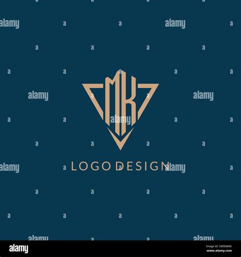 Mk Logo Initials Triangle Shape Style Creative Logo Design Vector