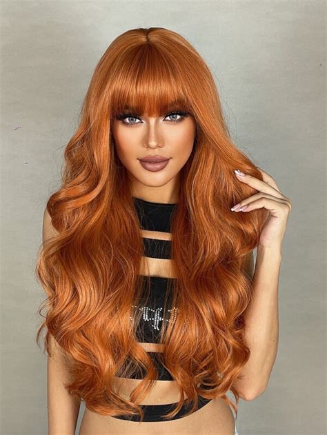 Cosplay Long Body Wave Synthetic Wig With Bangs 1pc Wig Cap SHEIN USA