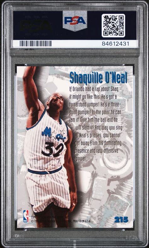 Fleer Metal Shaquille Oneal Psa Mint Nuts Bolts