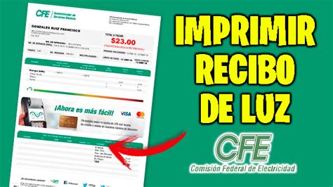 C Mo Imprimir Un Recibo Cfe