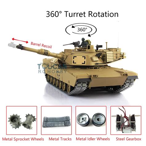 Heng Long 1 16 TK7 0 Upgrade M1A2 Abrams RC Tank 3918 360 Turret