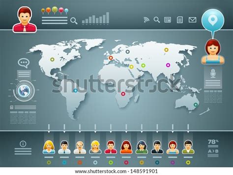 Vector World Map People Infographics Elements Vector Có Sẵn Miễn Phí