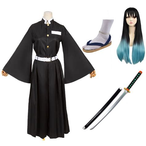 Anime Demon Slayer Kimetsu no Yaiba Muichiro Tokito Costume+Wigs+Shoes ...