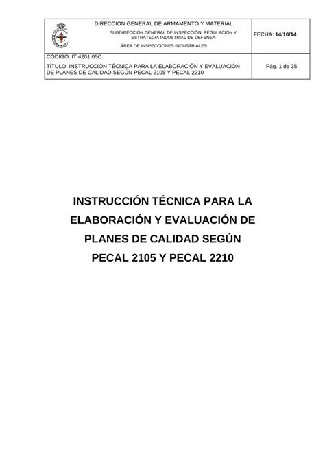 PDF INSTRUCCIÓN TÉCNICA PARA LA ELABORACIÓN Y EVALUACIÓN DE a