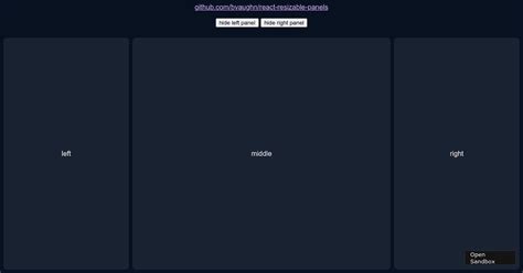 React Resizable Panels Forked Codesandbox