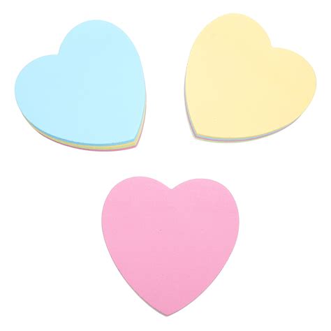 Color Stickers 8 Pcs Heart Shaped Sticky Notes Heart Shaped Removable