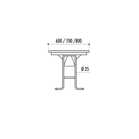 Table brasserie 200 cm Piétement tubulaire