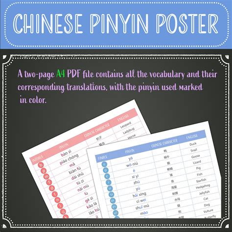 Chinese Alphabet Poster, Pinyin Printable, 16x20 Bopomofo Chart, 18x24 ...