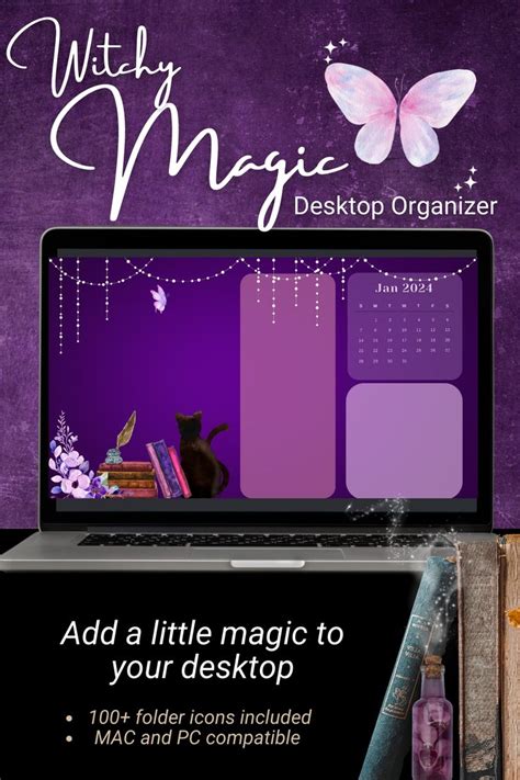 Magic Desktop Wallpaper Organizer 2023 2024 Witchy Desktop Etsy