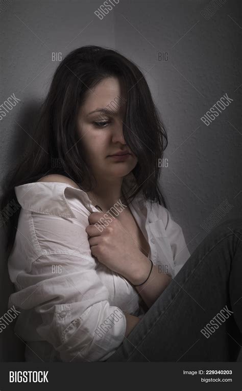 Sad Woman Pulling Her Image Photo Free Trial Bigstock