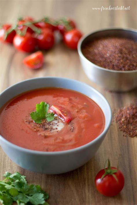 Vegane Tomatensuppe Mit Quinoa Frisch Verliebt Tomaten Suppe