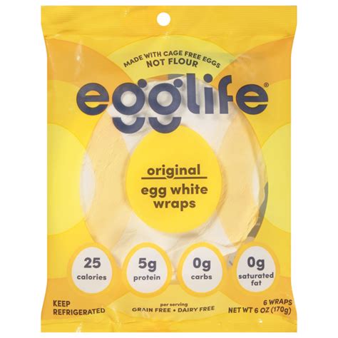 Save On Egglife Egg White Wraps Original Grain Dairy Free 6 Ct