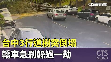 驚險！ 台中3行道樹突倒塌 轎車急剎躲過一劫｜華視新聞 20240616 Youtube