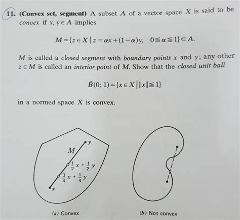 Solved 11. (Convex set, segment) A subset A of a vector | Chegg.com