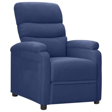 Ledivil Fauteuil Inclinable Bleu Tissu Hb A Cdiscount Maison