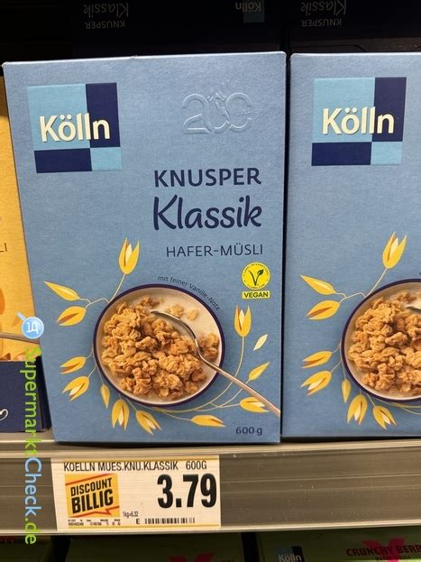 Kölln Knusper Klassik Hafer Müsli vegan 600g Preis Angebote Kalorien