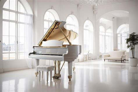 Premium Photo | Photo grand piano in white room