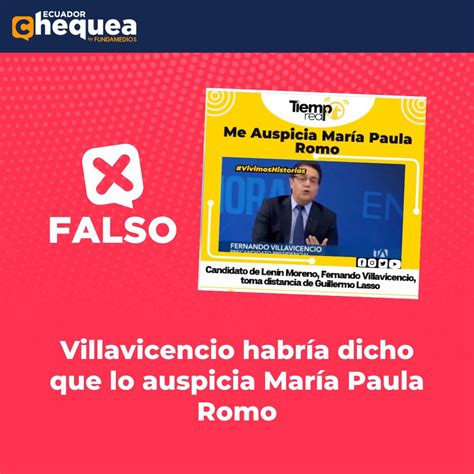 Ecuador Chequea On Twitter Fernando Villavicencio No Ha Dado Dichas