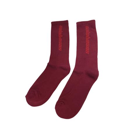 Yeezy Season 5 Calabasas Socks Oxblood Sohocloset