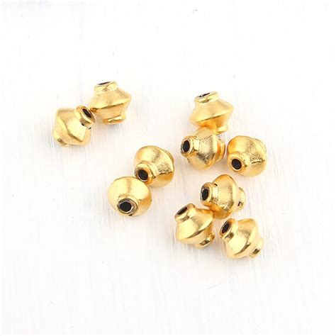 Metal Brass Bicone Beads Gold Bicone Beads 7mm 10 Pieces Etsy