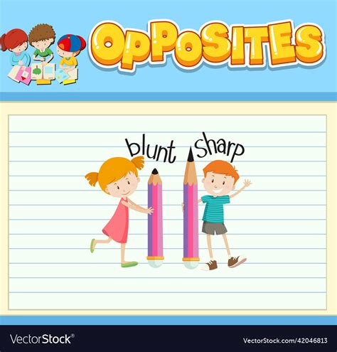 Education Word Card Of English Opposites Vector Image