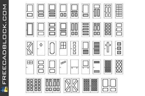 CAD Types of door DWG - Free CAD model