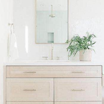 Limed Oak Washstand With Concrete Countertop Transitional Bathroom