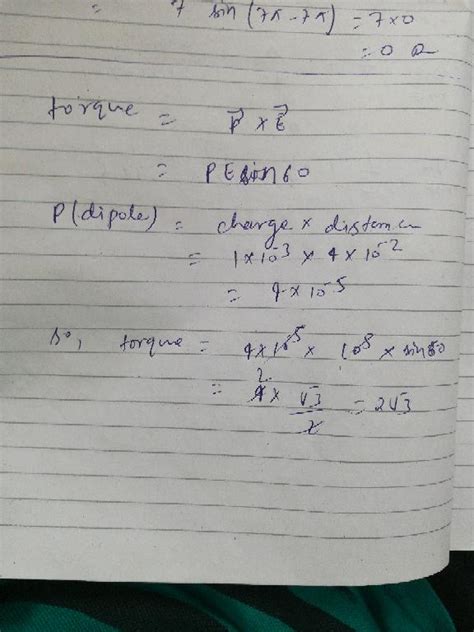 Q6 Charges On The Dipole 1C 1C An Electric Dipole Consists Of