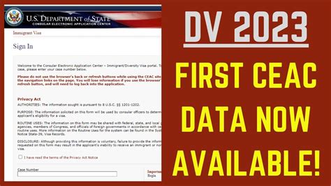 Dv First Ceac Data Published Youtube