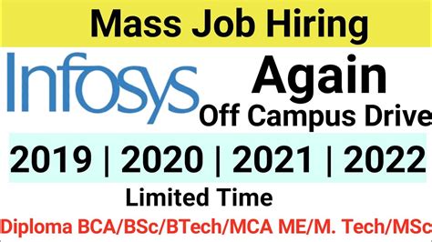 Infosys Mass Hiring Batch Infosys Off Campus