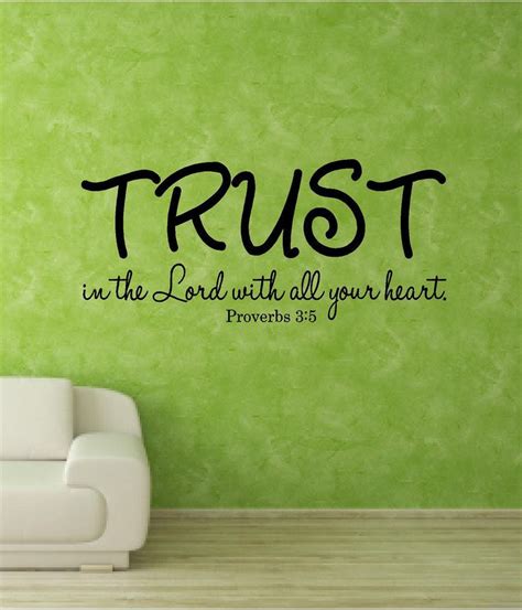 Scripture Vinyl Wall Decal Trust In The Lord With All Your Heart