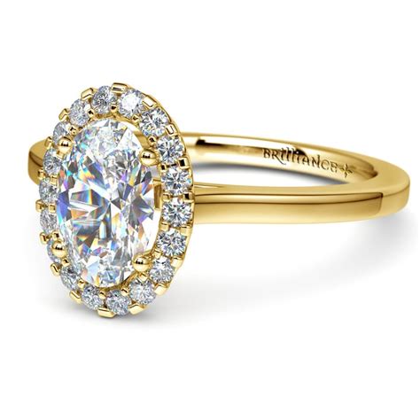 Halo Oval Moissanite Engagement Ring In Gold 7 Mm