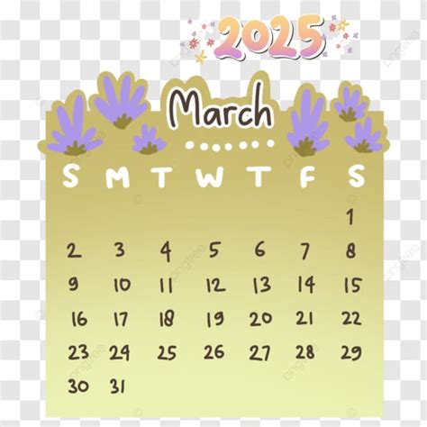 Kalender Maret Yang Digambar Tangan Lucu Dapat Dicetak Bulanan