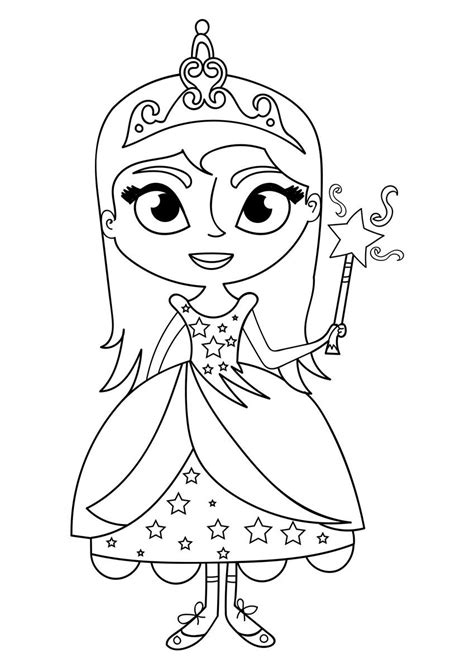 Dibujo De Princesa Con Varita Para Colorear Img 31027