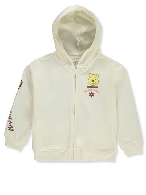 Disney Winnie The Pooh Girls' Zipper Hoodie - off white, 10 - 12 (Big Girls) - Walmart.com