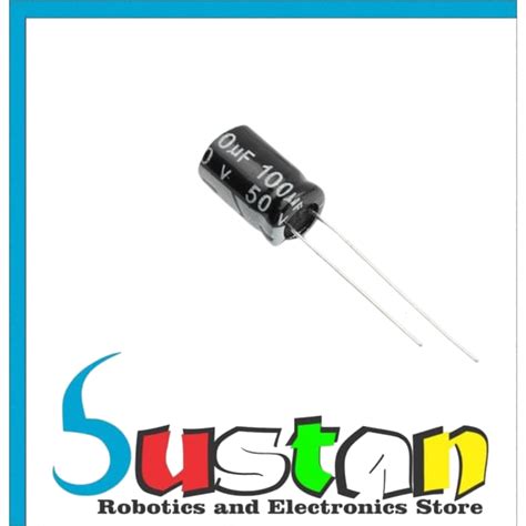 Jual CAPASITOR 100UF 50V KAPASITOR ELCO CAPACITOR 100 MIKRO 50VOLT