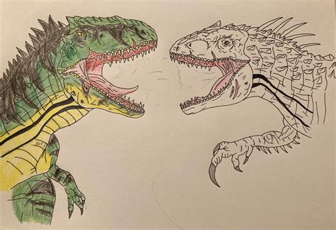 Giganotosaurus Vs Indominus Rex By Drawasaurus04 On Deviantart