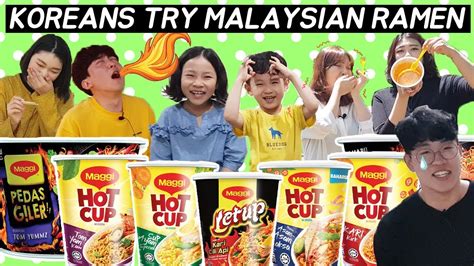 Koreans First Try Malaysian Cup Noodle Korean Reaction Men Sgwannabe Youtube