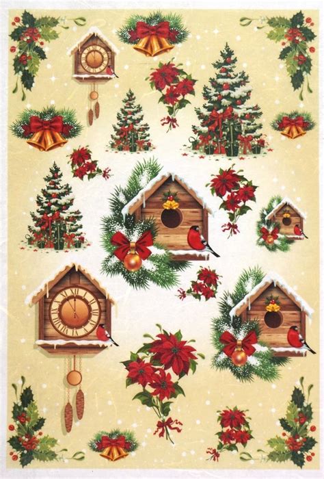 Rice Paper Decoupage Paper Scrapbook Sheet Old Pictures Christmas Still Life Рождественская