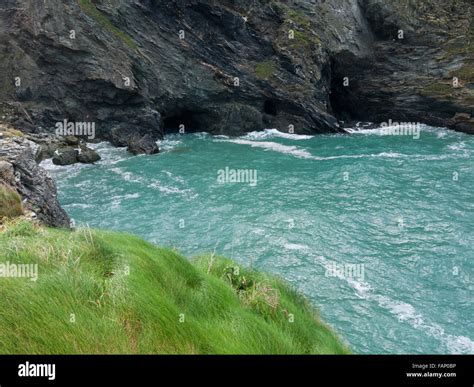 Merlins Cave Tintagel Cornwall Uk Stock Photo Alamy