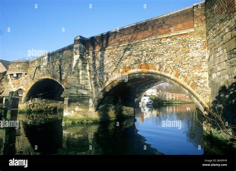 Norwich, Bishop's Bridge, Medieval old ancient stone bridges Norfolk England UK English river ...